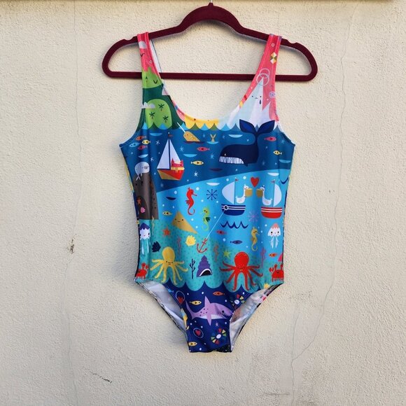 5/$100 SALE - JAPAN LA for Crowded Teeth One Piece Swimsuit - Picture 3 of 5